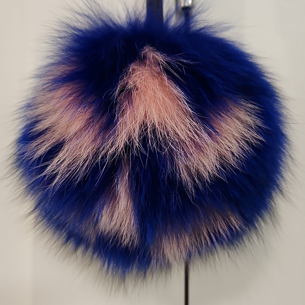 NWOT Large Fox Fur Chic Fendi Style Real Fox Fur Pom Pom Bag Charm Keychain